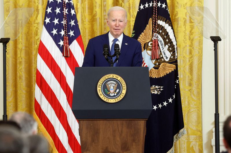 &copy; Reuters. FILE PHOTO: U.S. President Joe Biden delivers remarks on the 13th anniversary of passage of the Affordable Care Act, commonly known as Obamacare, at the White House in Washington, U.S. March 23, 2023. REUTERS/Jonathan Ernst
