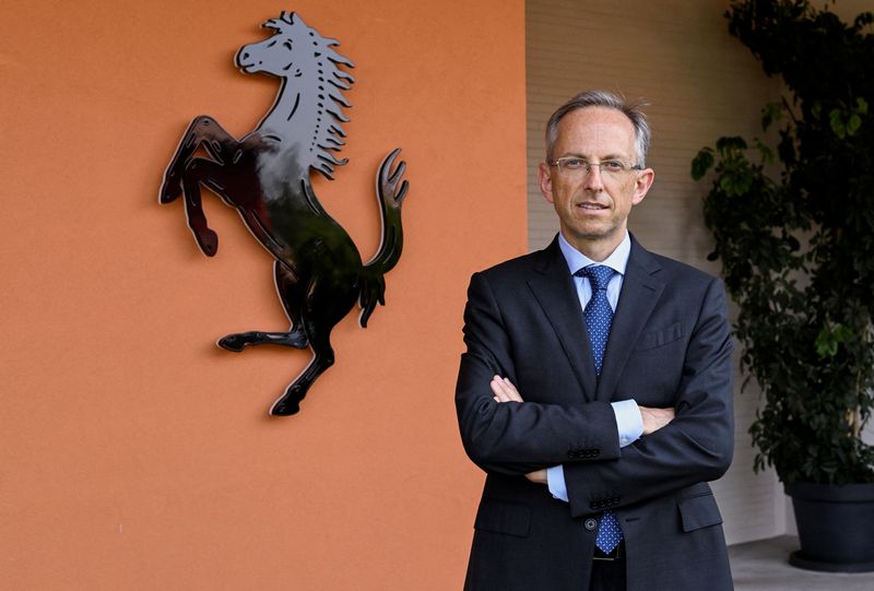 © Reuters. FILE PHOTO: Ferrari CEO Benedetto Vigna poses for a photograph as Ferrari unveils a new long term strategy, in Maranello, Italy, June 15, 2022. Picture taken June 15, 2022. REUTERS/Flavio Lo Scalzo/File Photo