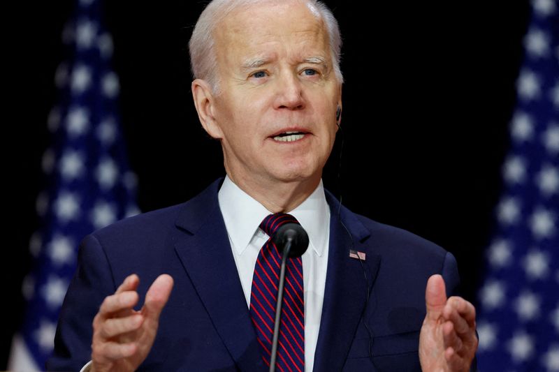 &copy; Reuters. FILE PHOTO: U.S. President Joe Biden speaks during a joint news conference with Canadian Prime Minister Justin Trudeau, in Ottawa, Ontario, Canada, March 24, 2023. REUTERS/Blair Gable