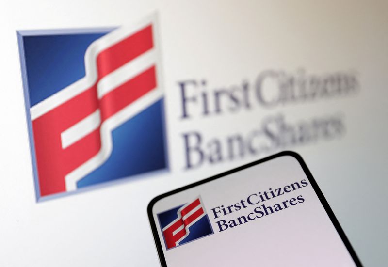 &copy; Reuters. FILE PHOTO: First Citizens BancShares logo is seen in this illustration taken March 19, 2023. REUTERS/Dado Ruvic/Illustration