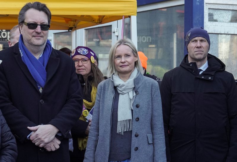 &copy; Reuters. Finland's nationalist Finns party's leader Riikka Purra holds a campaign rally and greets voters in the city center of Helsinki, Finland, March 15, 2023. REUTERS/Essi Lehto