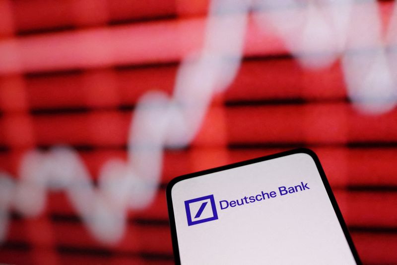 &copy; Reuters. FILE PHOTO: Deutsche Bank logo and rising stock graph are seen in this illustration taken March 12, 2023. REUTERS/Dado Ruvic/Illustration/File Photo
