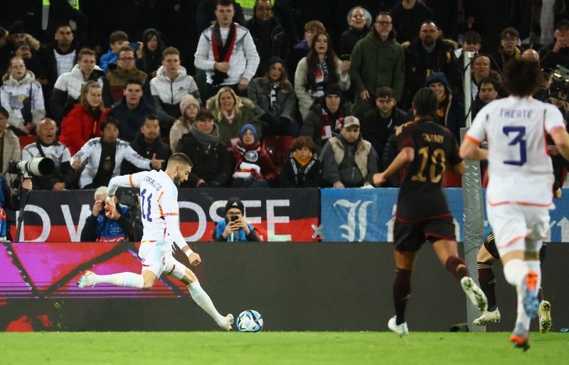 &copy; Reuters. Yannick Carrasco marca primeiro gol para a Bélgica em amistoso contra a Alemanha
28/03/2023
REUTERS/Wolfgang Rattay