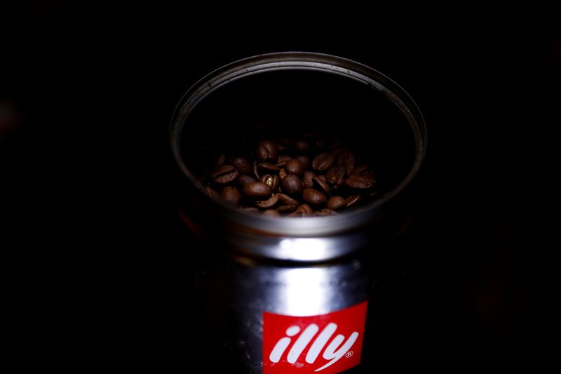 &copy; Reuters. FILE PHOTO: Coffee beans are seen inside a tin of Illy coffee in Manchester, Britain, May 1, 2017. REUTERS/Phil Noble/File Photo