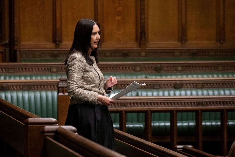 &copy; Reuters. FILE PHOTO: UK Member of Parliament Margaret Ferrier speaks as British Foreign Secretary Liz Truss gives a statement on the situation in Ukraine at the House of Commons, in London, Britain, June 16, 2022. UK Parliament/Jessica Taylor/Handout via REUTERS/F