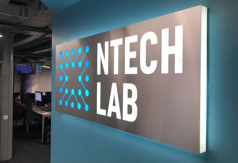 &copy; Reuters. FILE PHOTO: A signboard with the logo of software firm NTechLab is on display at the company’s offices in Moscow, Russia January 24, 2020. REUTERS/Alexander Marrow