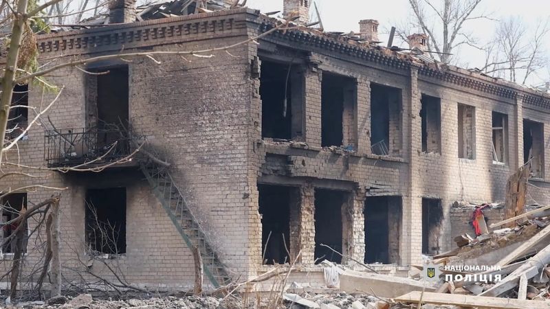 &copy; Reuters. FILE PHOTO: A damaged building is seen, amid Russia's attack on Ukraine, in Avdiivka, Donetsk region, Ukraine, March 28, 2023, in this still image obtained from a social media video. Donetsk Region Police/via REUTERS 