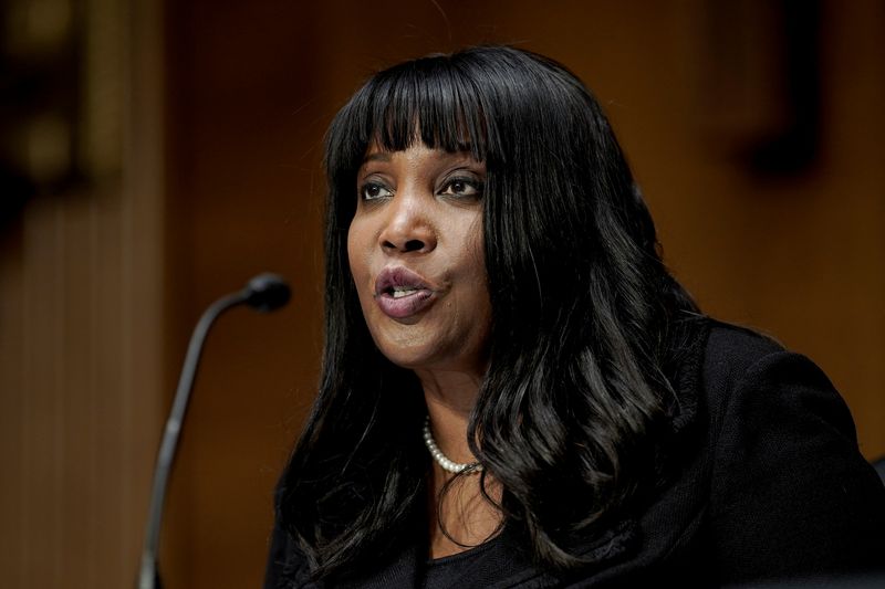 &copy; Reuters. FILE PHOTO: Dr. Lisa DeNell Cook, of Michigan, nominated to be a Member of the Board of Governors of the Federal Reserve System, speaks before a Senate Banking, Housing and Urban Affairs Committee confirmation hearing on Capitol Hill in Washington, D.C., 