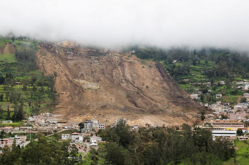 &copy; Reuters. Vista de área atingida por deslizamento de terra após fortes chuvas em Alausi, Equador
28/03/2023
REUTERS/Karen Toro