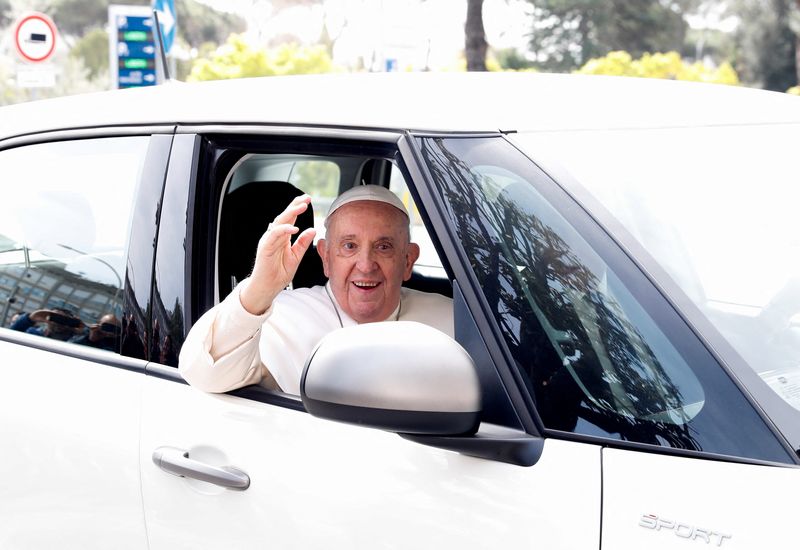 Pope Francis left the hospital and said 'I'm still alive'