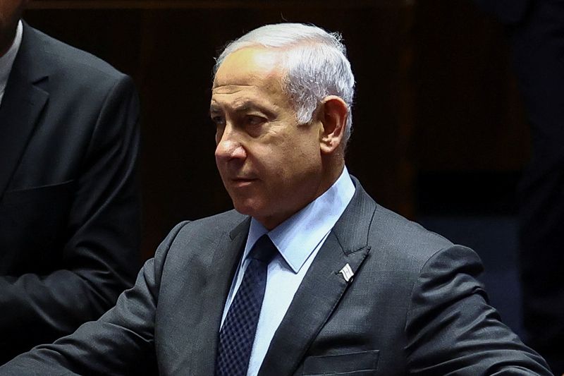 &copy; Reuters. رئيس الوزراء الإسرائيلي بنيامين نتنياهو خلال اجتماع في الكنيست يوم 27 مارس آذار 2023. تصوير: رونن زفولون – رويترز. 