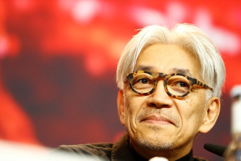 &copy; Reuters. FILE PHOTO: Composer Ryuichi Sakamoto and member of the jury for the upcoming 68th Berlinale International Film Festival attends a news conference in Berlin, Germany, February 15, 2018. REUTERS/Fabrizio Bensch/File Photo
