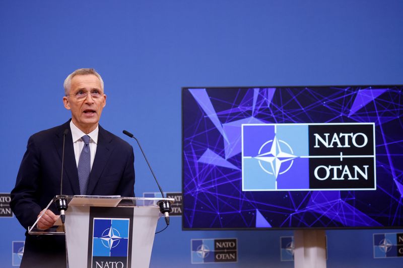 &copy; Reuters. NATO Secretary-General Jens Stoltenberg attends a news conference before a meeting of NATO foreign ministers in Brussels, Belgium April 3, 2023. REUTERS/Johanna Geron