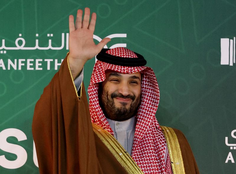 &copy; Reuters. FILE PHOTO: Horse Racing - Saudi Cup - King Abdulaziz Racetrack, Riyadh, Saudi Arabia - February 25, 2023 Saudi Arabia's crown prince Mohammed bin Salman during the trophy ceremony REUTERS/Ahmed Yosri