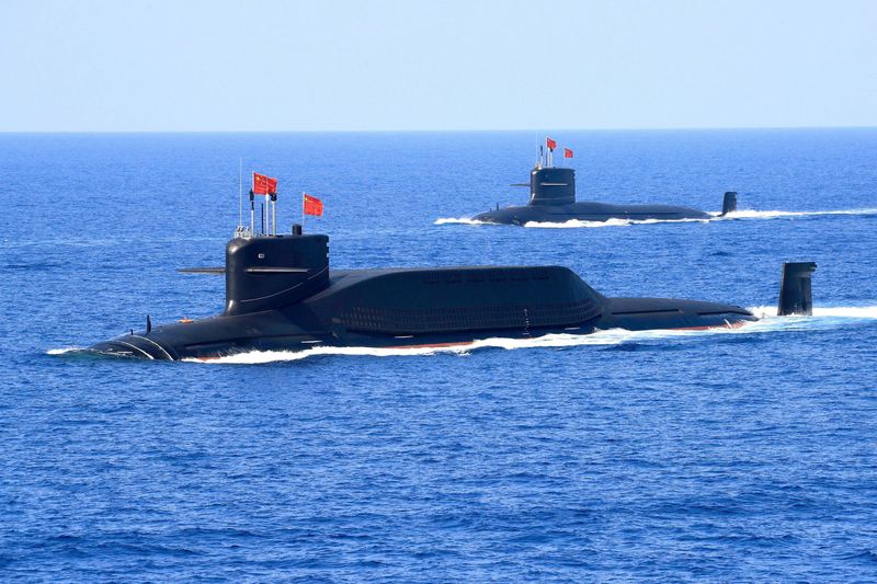 &copy; Reuters. FILE PHOTO: A nuclear-powered Type 094A Jin-class ballistic missile submarine of the Chinese People's Liberation Army (PLA) Navy is seen during a military display in the South China Sea April 12, 2018. Picture taken April 12, 2018.  REUTERS/Stringer 