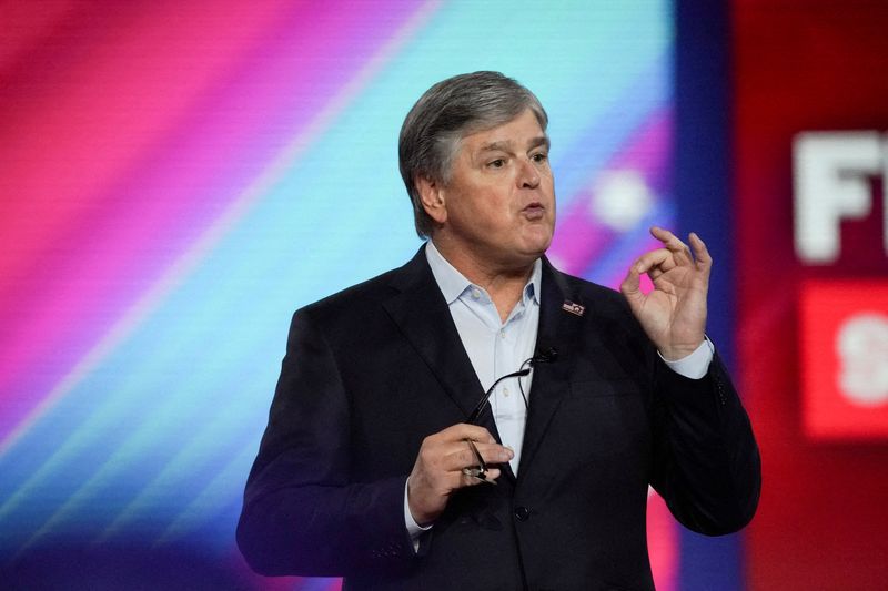 &copy; Reuters. FILE PHOTO: FOX News Channel Host Sean Hannity speaks during general session at the Conservative Political Action Conference (CPAC) in Dallas, Texas, U.S., August 4, 2022. REUTERS/Go Nakamura/File Photo