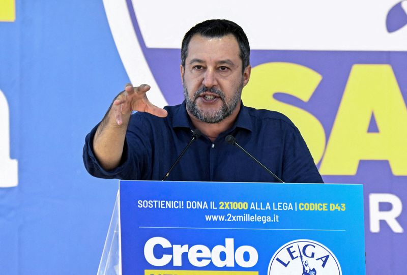 &copy; Reuters. Matteo Salvini em comício, em Pontida, Itália
18/09/2022
REUTERS/Flavio Lo Scalzo