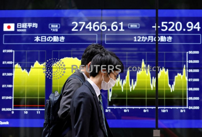 &copy; Reuters. Monitor mostra cotação do índice Nikkei em Tóquio
22/03/2023. REUTERS/Issei Kato