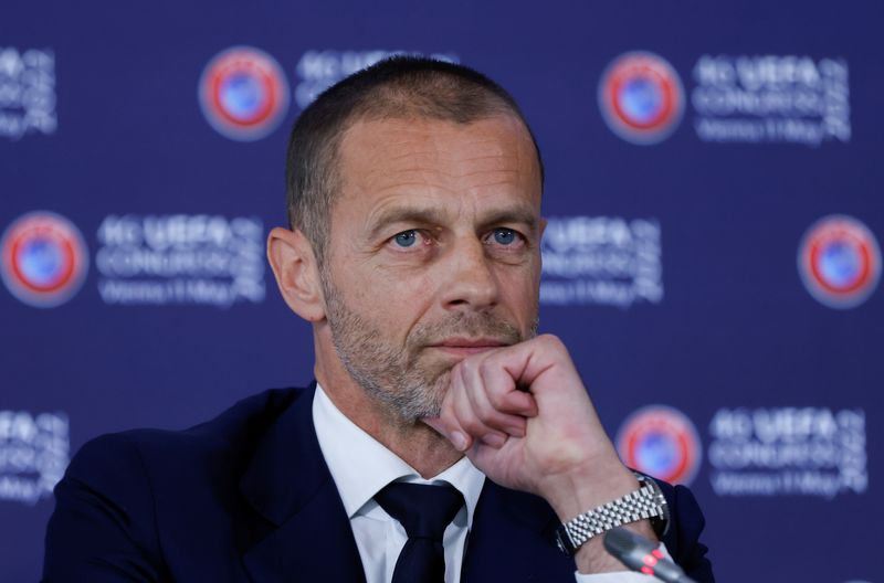 &copy; Reuters. Presidente da Uefa, Aleksander Ceferin, durante entrevista coletiva em Viena
11/05/2022 REUTERS/Leonhard Foeger