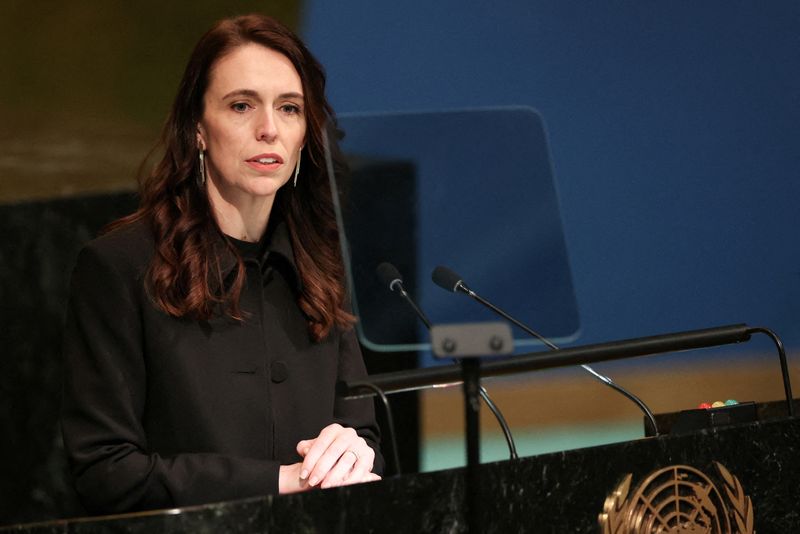 &copy; Reuters. Jacinda Ardern discursa na Assembleia-Geral da ONU em Nova York
23/09/2022 REUTERS/Caitlin Ochs