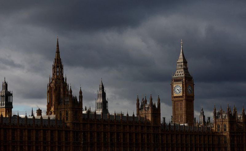 &copy; Reuters. FILE PHOTO: The clock face on the Elizabeth Tower at the Houses of Parliament, shines in the late afternoon sun in London Britain, March 1 2023.  REUTERS/Peter Nicholls/File Photo