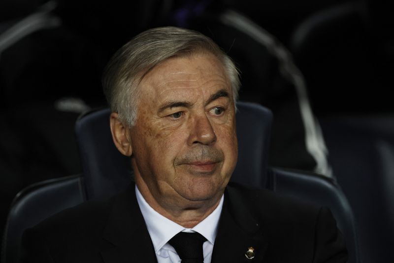 &copy; Reuters. Carlo Ancelotti, técnico do Real Madrid
05/04/2023
REUTERS/Albert Gea