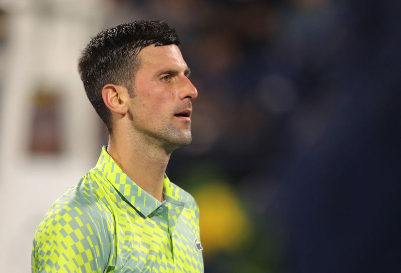 &copy; Reuters. Novak Djokovic durante partida em Dubai, Emirados Árabes Unidos
03/03/2023
REUTERS/Amr Alfiky