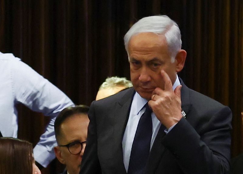 © Reuters. نتنياهو خلال اجتماع في الكنيست الإسرائيلي بالقدس يوم 27 مارس اذار 2023. تصوير: رونن زفولن - رويترز. 