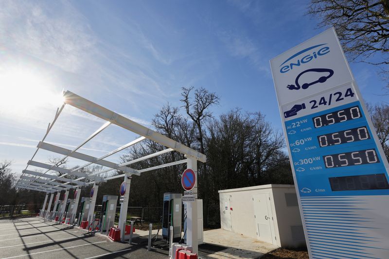 &copy; Reuters. Une nouvelle station de recharge à Chateauvillain. /Photo prise le 20 février 2023/REUTERS/Pascal Rossignol