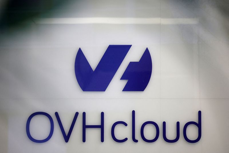 &copy; Reuters. Logo de la société OVHcloud à Paris. /Photo prise le 25 janvier 2023/REUTERS/Sarah Meyssonnier