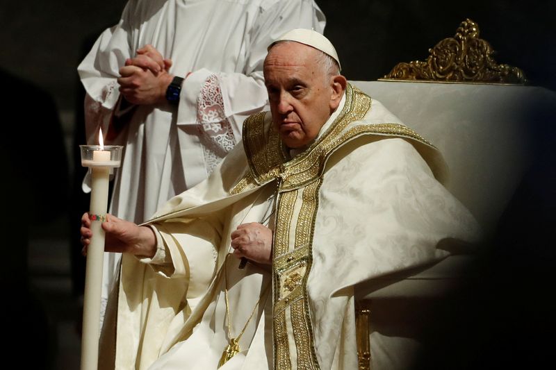 &copy; Reuters. Papa Francisco preside cerimônia no Vaticano
08/04/2023
REUTERS/Remo Casilli