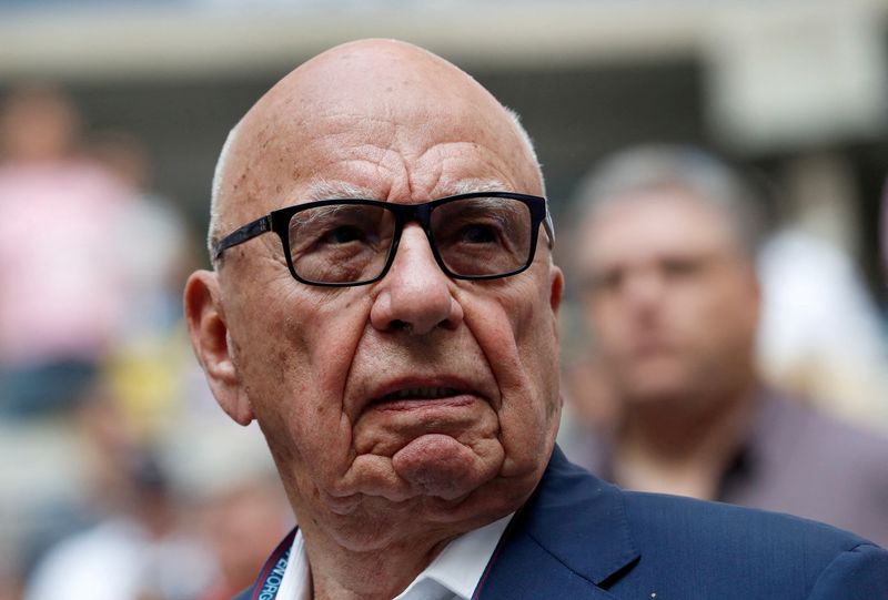 &copy; Reuters. FILE PHOTO: Tennis - US Open - Mens  Final - New York, U.S. - September 10, 2017 - Rupert Murdoch, Chairman of Fox News Channel stands before Rafael Nadal of Spain plays against Kevin Anderson of South Africa.  REUTERS/Mike Segar/File Photo