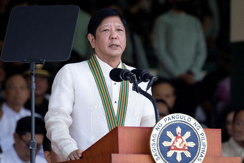 &copy; Reuters. FILE PHOTO: Philippines President Ferdinand "Bongbong" Marcos Jr. delivers a speech on the 126th founding anniversary of the Philippines army at Fort Bonifacio, in Taguig, Philippines, March 22, 2023. REUTERS/Eloisa Lopez/File Photo