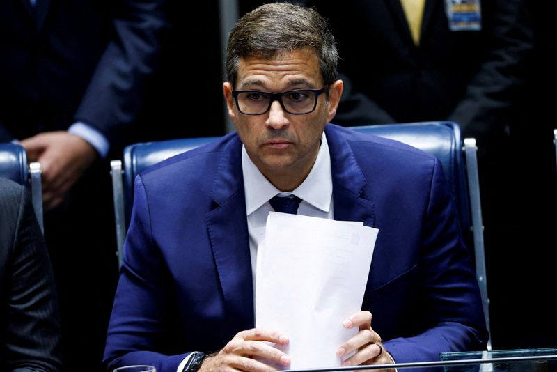 &copy; Reuters. FILE PHOTO: Brazil's Central Bank President Roberto Campos Neto attends a session of the Brazilian Senate in Brasilia, Brazil February 15, 2023. REUTERS/Adriano Machado/File Photo