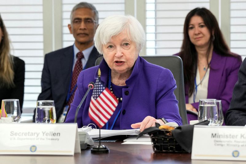 &copy; Reuters. FILE PHOTO: U.S. Treasury Secretary Janet Yellen holds a roundtable with finance ministers from borrower and shareholder countries to discuss "ways to maintain momentum to evolve the multilateral development banks to better meet current challenges" at the