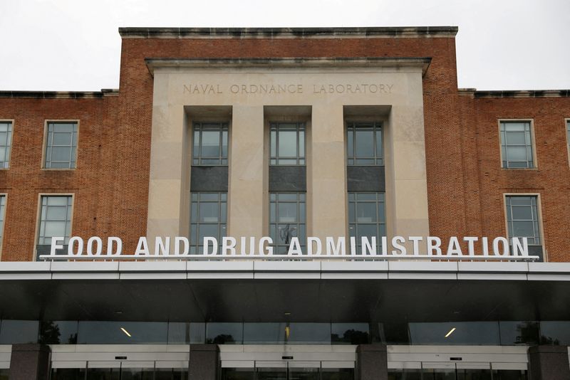 &copy; Reuters. FILE PHOTO: Signage is seen outside of the Food and Drug Administration (FDA) headquarters in White Oak, Maryland, U.S., August 29, 2020. REUTERS/Andrew Kelly/File Photo/File Photo