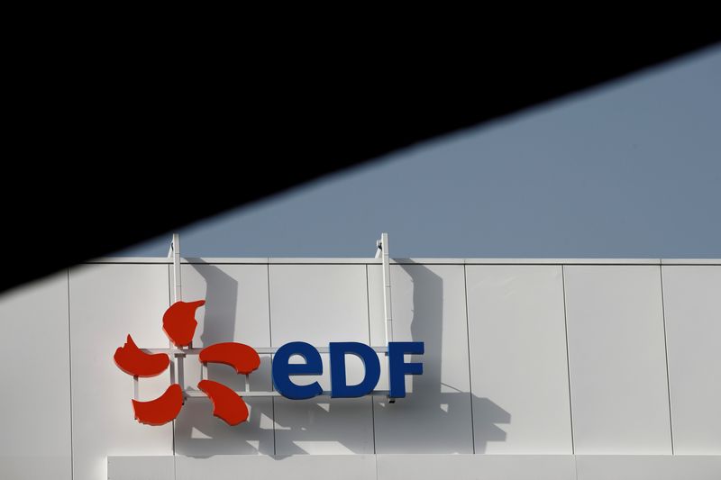 &copy; Reuters. FILE PHOTO: The company logo for Electricite de France (EDF) is seen in Paris, France, March 2, 2021. REUTERS/Benoit Tessier