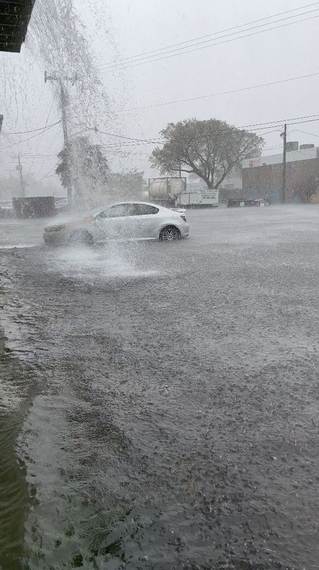 &copy; Reuters. A general view shows a flooded street in, Fort Lauderdale, Florida, U.S., April 12, 2023 in this screen grab obtained from social media. John Haywood/via REUTERS  