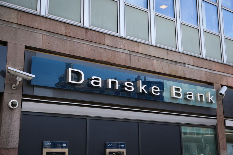 &copy; Reuters. FILE PHOTO: Signage is seen at a Danske Bank branch in Copenhagen, Denmark, July 29, 2022. REUTERS/Andrew Kelly