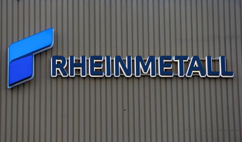 &copy; Reuters. FILE PHOTO: The logo of Rheinmetall AG is seen at their Swiss plant in Zurich, Switzerland May 14, 2022. REUTERS/Arnd Wiegmann