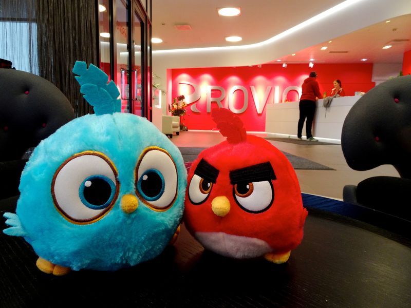 &copy; Reuters. FILE PHOTO: Angry Birds game characters are seen at the Rovio headquarters in Espoo, Finland March 13, 2019. Picture taken March 13, 2019. REUTERS/Anne Kauranen/File Photo