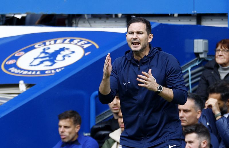 &copy; Reuters. Técnico do Chelsea, Frank Lampard, durante partida contra o Brighton pelo Campeonato Inglês
15/04/2023 Action Images via Reuters/John Sibley 