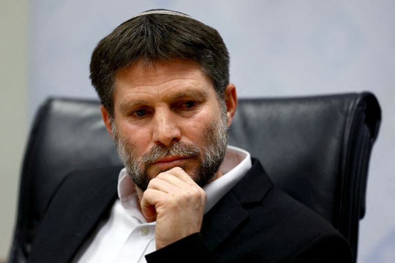 &copy; Reuters. FILE PHOTO: Israeli Finance Minister Bezalel Smotrich attends a news conference at Israel's Finance Ministry in Jerusalem, January 8, 2023. REUTERS/Ronen Zvulun