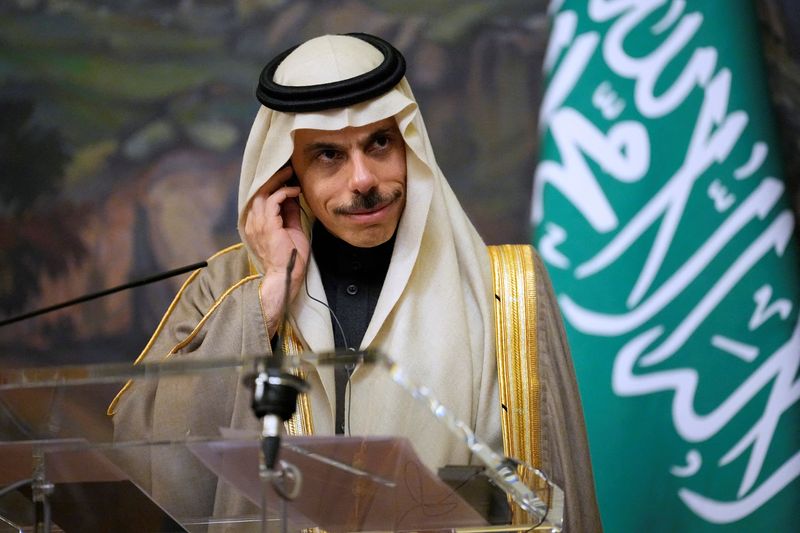 &copy; Reuters. وزير الخارجية السعودي الأمير فيصل بن فرحان خلال مؤتمر صحفي بموسكو في التاسع من مارس آذار 2023. صورة لرويترز من ممثل لوكالات الأنباء.