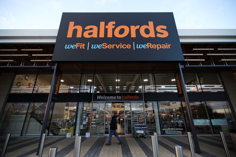 &copy; Reuters. FILE PHOTO: A view of the Halfords store front in Rugby Britain November 19, 2020. REUTERS/Molly Darlington