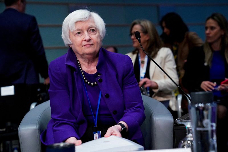 &copy; Reuters. FILE PHOTO: U.S. Treasury Secretary Janet Yellen is seen before the start of a plenary session of the Development Committee at the World Bank during the 2023 Spring Meetings in Washington, U.S., April 12, 2023. REUTERS/Elizabeth Frantz