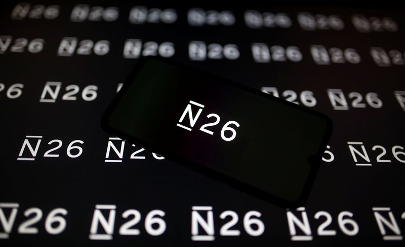 &copy; Reuters. FILE PHOTO: A smartphone displays a N26 logo in this illustration taken January 6, 2020. REUTERS/Dado Ruvic/Illustration