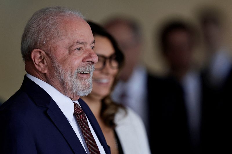 &copy; Reuters. Lula e Janja en Brasília
18/04/2023
REUTERS/Ueslei Marcelino 