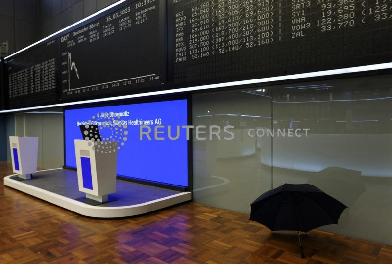 &copy; Reuters. Bolsa de Frankfurt
16/03/2023. REUTERS/Kai Pfaffenbach