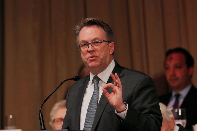 &copy; Reuters. FILE PHOTO: John C. Williams, president and CEO of the Federal Reserve Bank of New York speaks to the Economic Club of New York in the Manhattan borough of New York, U.S., March 6, 2019. REUTERS/Lucas Jackson